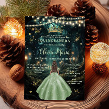 Bezauberndes Forest Sage Green Dress XV Quinceañer