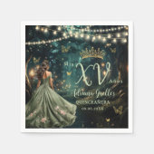 Bezauberndes Forest Sage Grünes Kleid Quinceañera Serviette (Vorderseite)