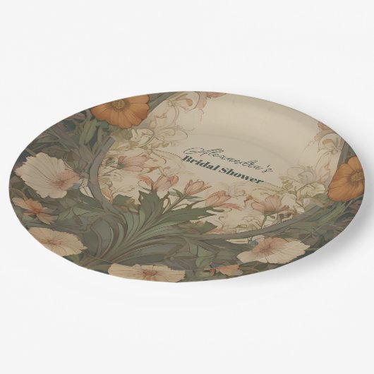 Bezauberndes Gardasee Jugendstil-Brautparty Pappteller (Schrägansicht)