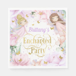Bezauberndes Garden Party Fairy Themed Geburtstag Serviette