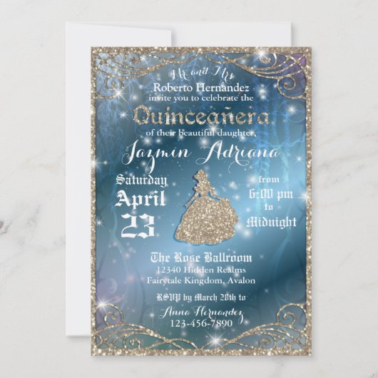 Bezauberndes Garden Quinceanera Party Einladung (Vorderseite)