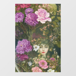 Bezauberndes Gartenfenster Vintage botanische Färb Fensteraufkleber