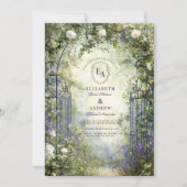 Bezauberndes Gartentor Rustikale Hochzeit im Freie Einladung (Vorderseite)