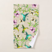Bezauberndes Gartenwasser Wasserfarbe Hummingvögel Badhandtuch Set (Handtuch)