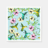 Bezauberndes Gartenwasser Wasserfarbe Hummingvögel Serviette (Vorderseite)