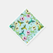 Bezauberndes Gartenwasser Wasserfarbe Hummingvögel Serviette (Ecke)