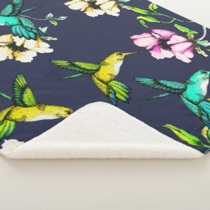Bezauberndes Gartenwasser Wasserfarbe Hummingvögel Sherpadecke