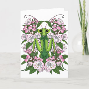 Bezauberndes Gebet Mantis und Bergllaurel Feiertagskarte
