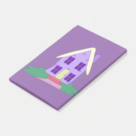 bezauberndes gemaltes Haus Post-it Klebezettel (angewinkelt)