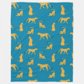 Bezauberndes Gepard-Tigermuster blaue Fleecedecke (Vorderseite)