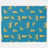 Bezauberndes Gepard-Tigermuster blaue Fleecedecke (Vorderseite (Horizontal))