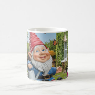 Bezauberndes Gnome mit Wasserkocher Kaffeetasse