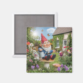 Bezauberndes Gnome mit Wasserkocher Magnet (Vorderseite/Rückseite)
