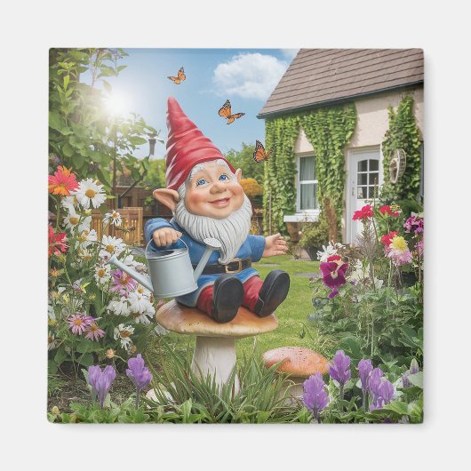 Bezauberndes Gnome mit Wasserkocher Magnet (Vorne)