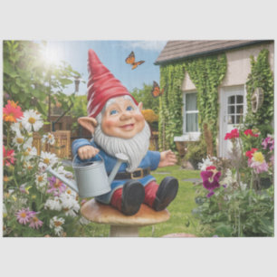 Bezauberndes Gnome mit Wasserkocher Seidenpapier