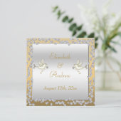 Bezauberndes Gold u. Wedding Silber-Diamanten u. Einladung (Stehend Vorderseite)