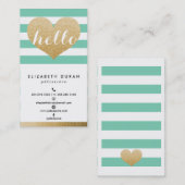 Bezauberndes GoldGlitzer-hallo Herz-tadellose Visitenkarte (Vorne/Hinten)