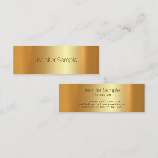 Bezauberndes Goldmodernes hoch entwickeltes Neigen Mini Visitenkarte (Vorne/Hinten)