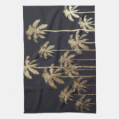 Bezauberndes Goldtropische Palmen auf Schwarzem Küchentuch (Vertikal)