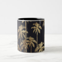 Bezauberndes Goldtropische Palmen auf Schwarzem