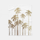 Bezauberndes Goldtropische Palmen auf Weiß Fleecedecke (Vorderseite)