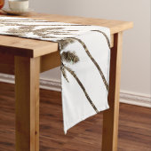 Bezauberndes Goldtropische Palmen auf Weiß Kurzer Tischläufer (Beispiel)