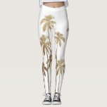 Bezauberndes Goldtropische Palmen auf Weiß Leggings<br><div class="desc">Ist- dieses bezaubernde und moderne Imitat Druckgoldpalmen auf Weiß für die trendy und stilvolle Einzelperson perfekt. Sein zeitgenössischer und tropischer Druck ist für viele Geschenke und Gelegenheiten groß. Genießen Sie diesen schicken und exotischen Entwurf für Ihren folgenden Kauf!</div>