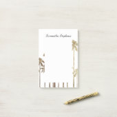 Bezauberndes Goldtropische Palmen auf Weiß Post-it Klebezettel (Auf Schreibtisch)