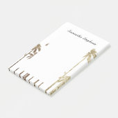 Bezauberndes Goldtropische Palmen auf Weiß Post-it Klebezettel (angewinkelt)