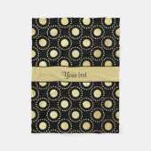 Bezauberndes GoldTupfen-Schwarzes Fleecedecke (Vorderseite)