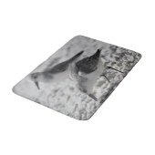 bezauberndes graues und weißes Foto Badematte (Schrägansicht)