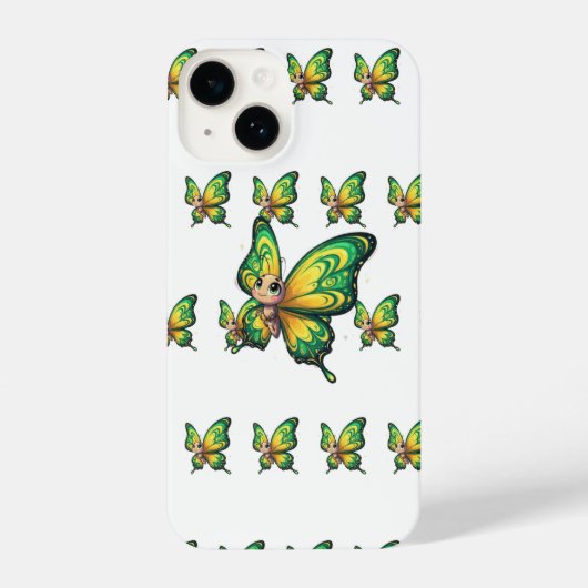 Bezauberndes Green & Yellow Butterfly Phone Case iPhone Hülle (Rückseite)