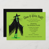 Bezauberndes Hexe-Party Halloweens Einladung (Vorne/Hinten)