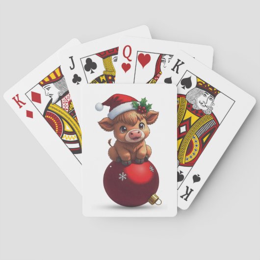 bezauberndes Highland-Babyrind sitzend Spielkarten (Rückseite)