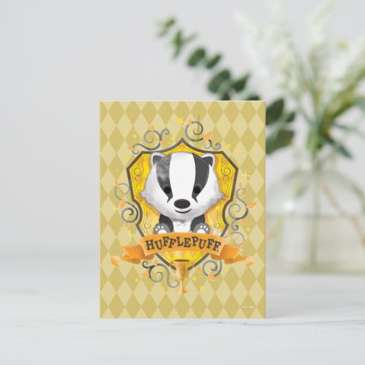 Bezauberndes HUFFLEPUFF™ Wappen Harry Potter | Postkarte (Stehend Vorderseite)