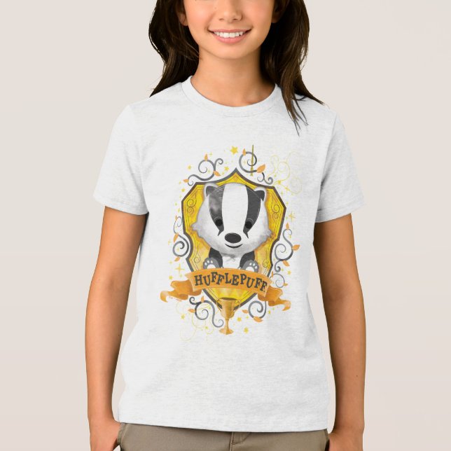 Bezauberndes HUFFLEPUFF™ Wappen Harry Potter | Tri-Blend Shirt (Vorderseite)
