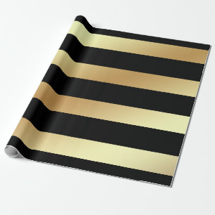 Bezauberndes Imitat-Gold und schwarze Streifen für Geschenkpapier