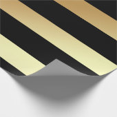 Bezauberndes Imitat-Gold und schwarze Streifen für Geschenkpapier (Ecke)