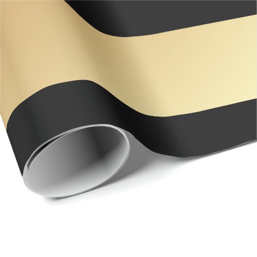 Bezauberndes Imitat-Gold und schwarze Streifen für Geschenkpapier (Rolleneckpunkt)