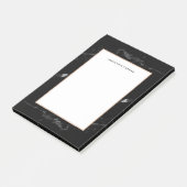 Bezauberndes Imitat-Rosen-Gold und schwarzer Post-it Klebezettel (angewinkelt)