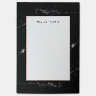 Bezauberndes Imitat-Rosen-Gold und schwarzer Post-it Klebezettel