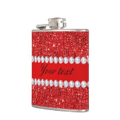 Bezauberndes Imitat-rote Sequins und Diamanten Flachmann (Links)
