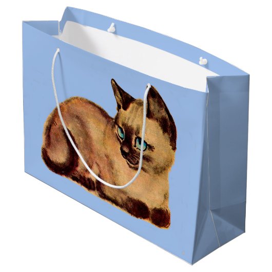 bezauberndes Katzenkätzchen von Siam Große Geschenktüte (Rückseite Schrägansicht)