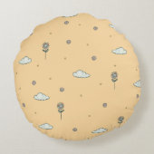 Bezauberndes Kinderspielhaus Rundes Kissen (Rückseite)