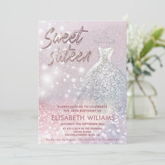 Bezauberndes Kleid, glänzend glänzend ombre Einladung (Stehend Vorderseite)