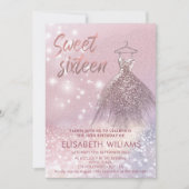 Bezauberndes Kleid, glänzend glänzend ombre Einladung (Vorderseite)