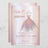 Bezauberndes Kleid Rose gold glittery ombre i Einladung (Vorne/Hinten)