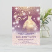 Bezauberndes Kleid Rose goldglänzend ombre Einladung (Stehend Vorderseite)