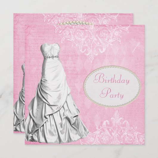 Bezauberndes KleiderVintages Shabby Einladung (Vorne/Hinten)