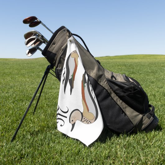 Bezauberndes, klingelndes Aquamarines Duckbad Golfhandtuch (Gras)